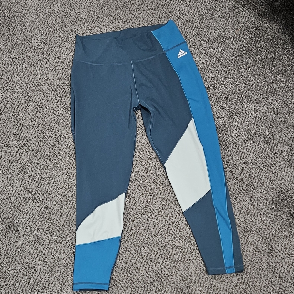 NWT: Women's Adidas Colorblock High-Rise 7/8 Tights - XL